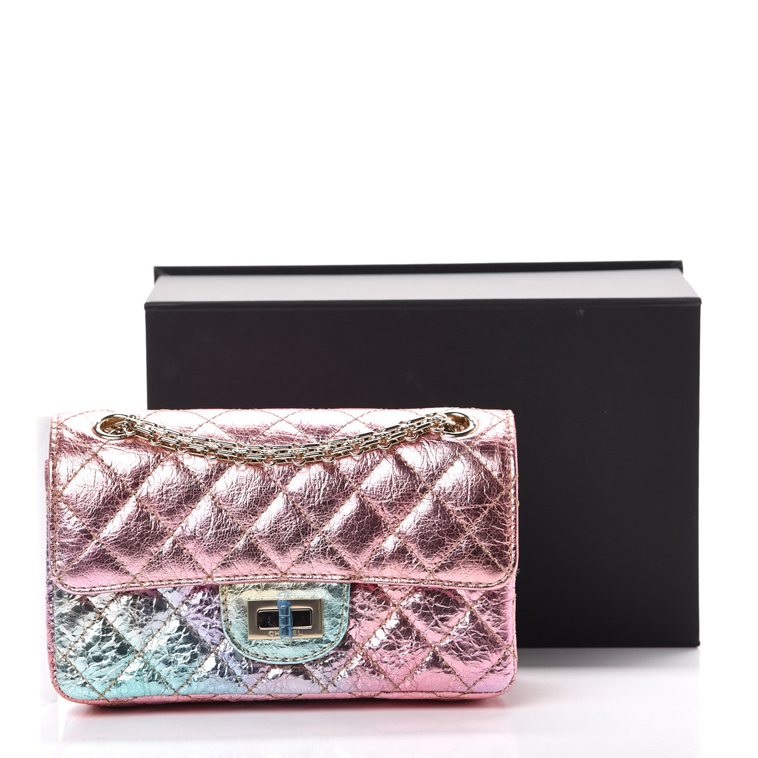 Chanel Metallic Goatskin Quilted Mini 2.55 Reissue Flap Multicolor 10 of 10