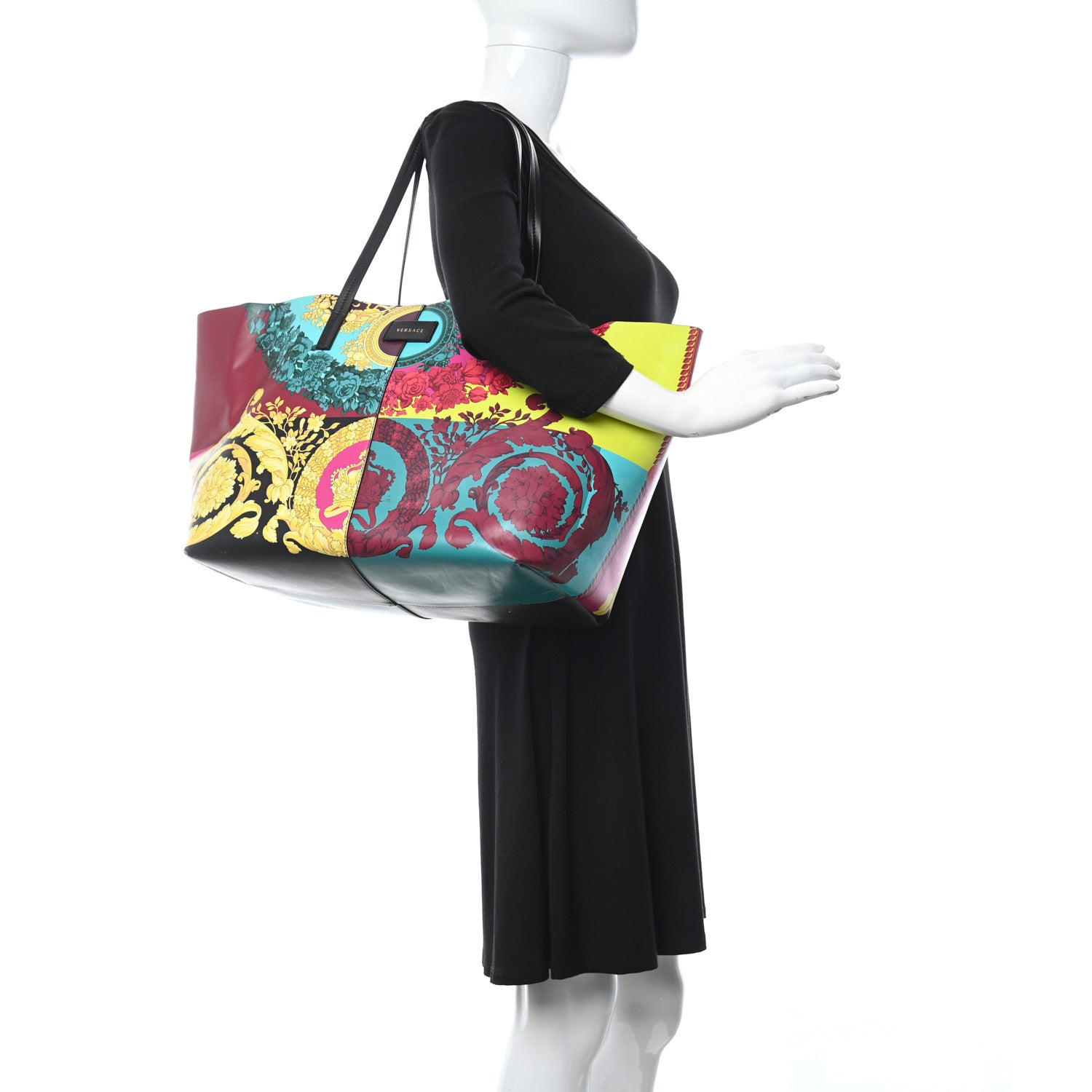 Versace Calfskin Voyage Barocco Print Tote Bag Multicolor 2 of 15