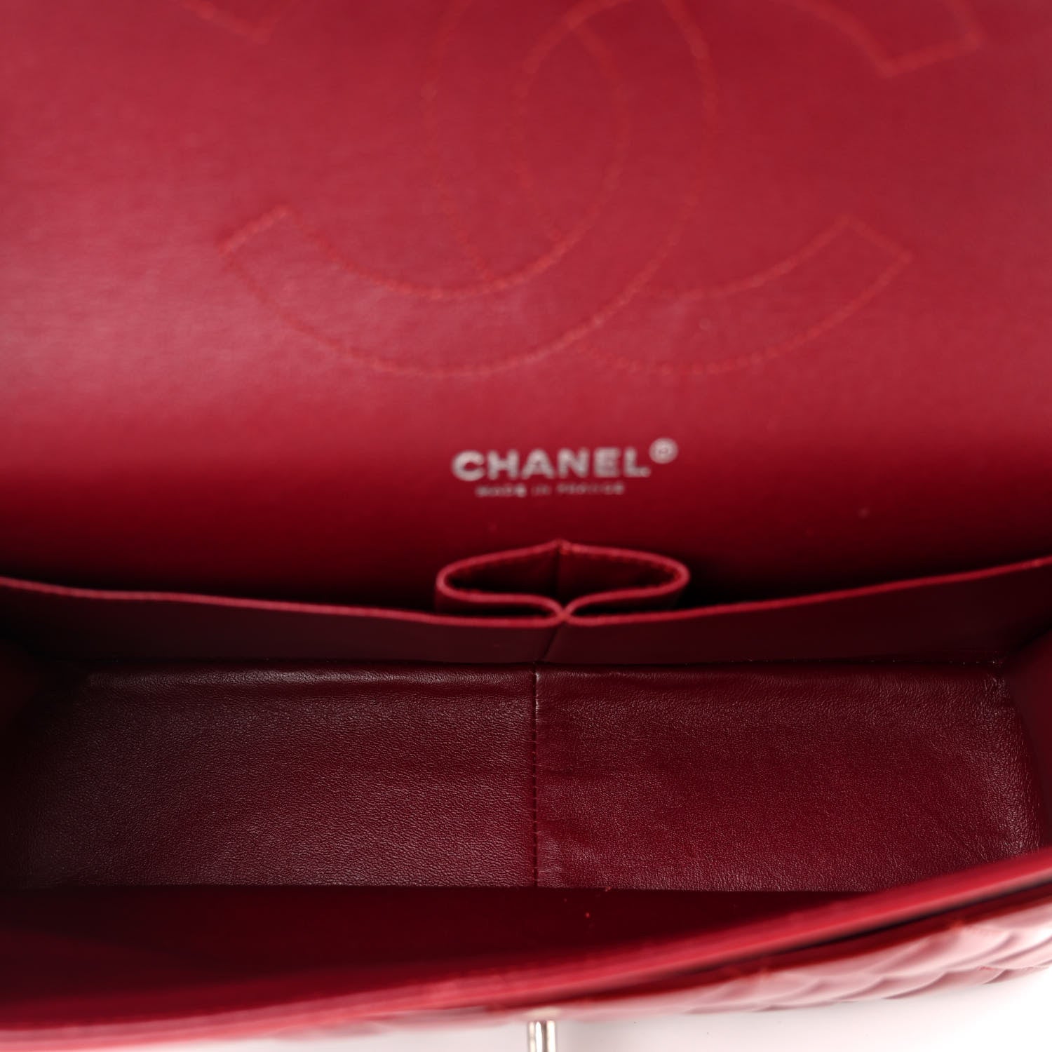 Chanel Patent Calfskin Quilted Jumbo Double Flap Red 5 of 11