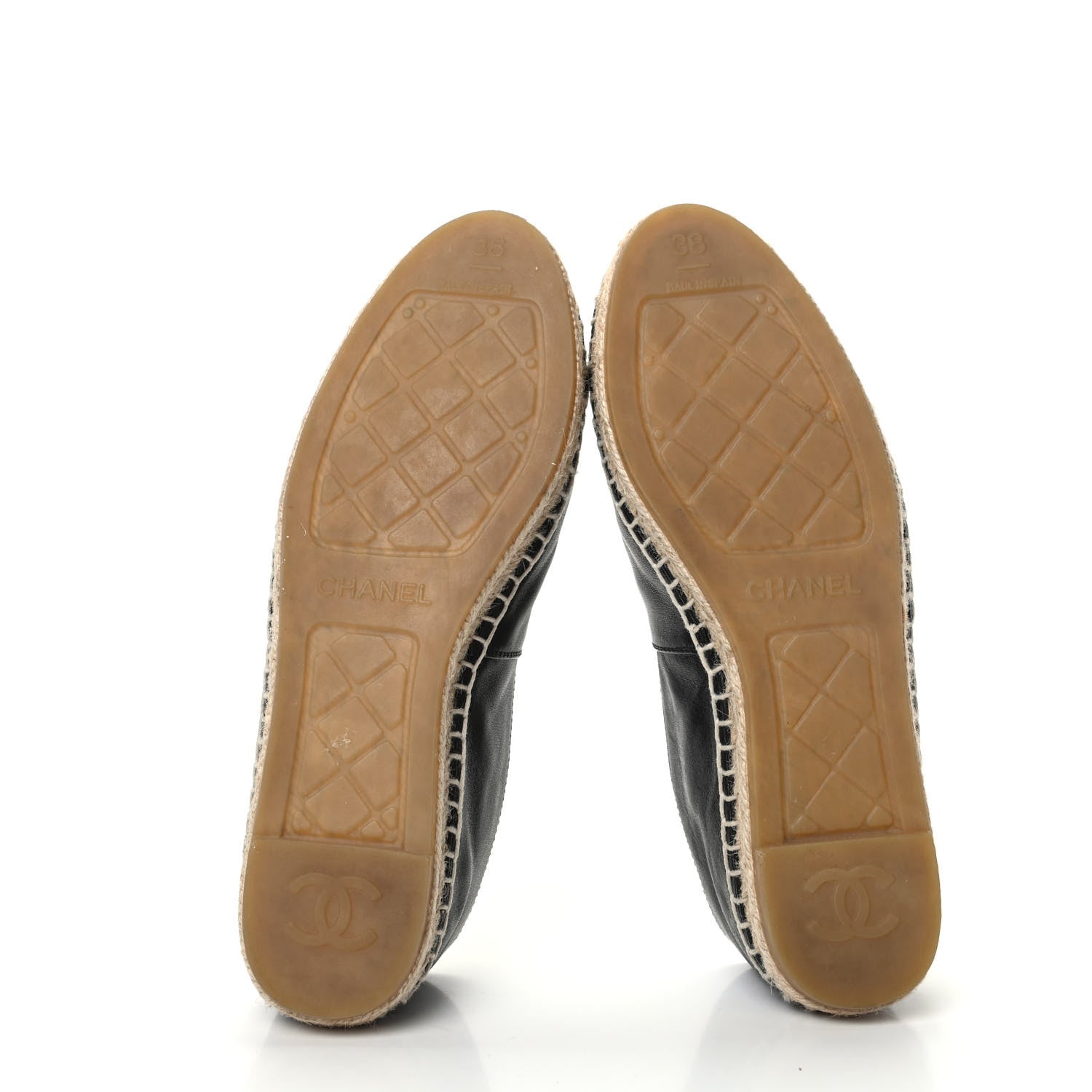 Chanel Calfskin Chain CC Espadrilles 38 Black 5 of 8