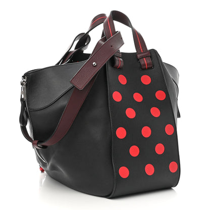 Loewe Calfskin Circle Medium Hammock Shoulder Bag Black Red 3 of 11