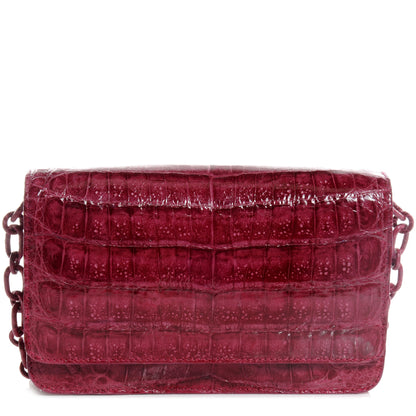 Nancy Gonzalez Crocodile Flap Crossbody Fuchsia 1 of 7