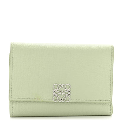 Loewe Pebble Grain Calfskin Anagram Small Vertical Wallet Green 1 of 10