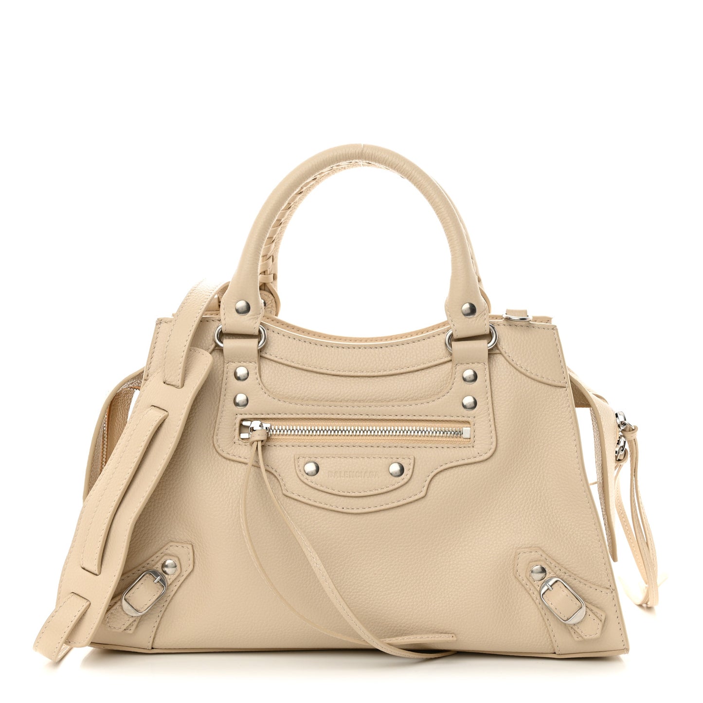 Grained Calfskin Neo Classic Silver Hardware S City Cream