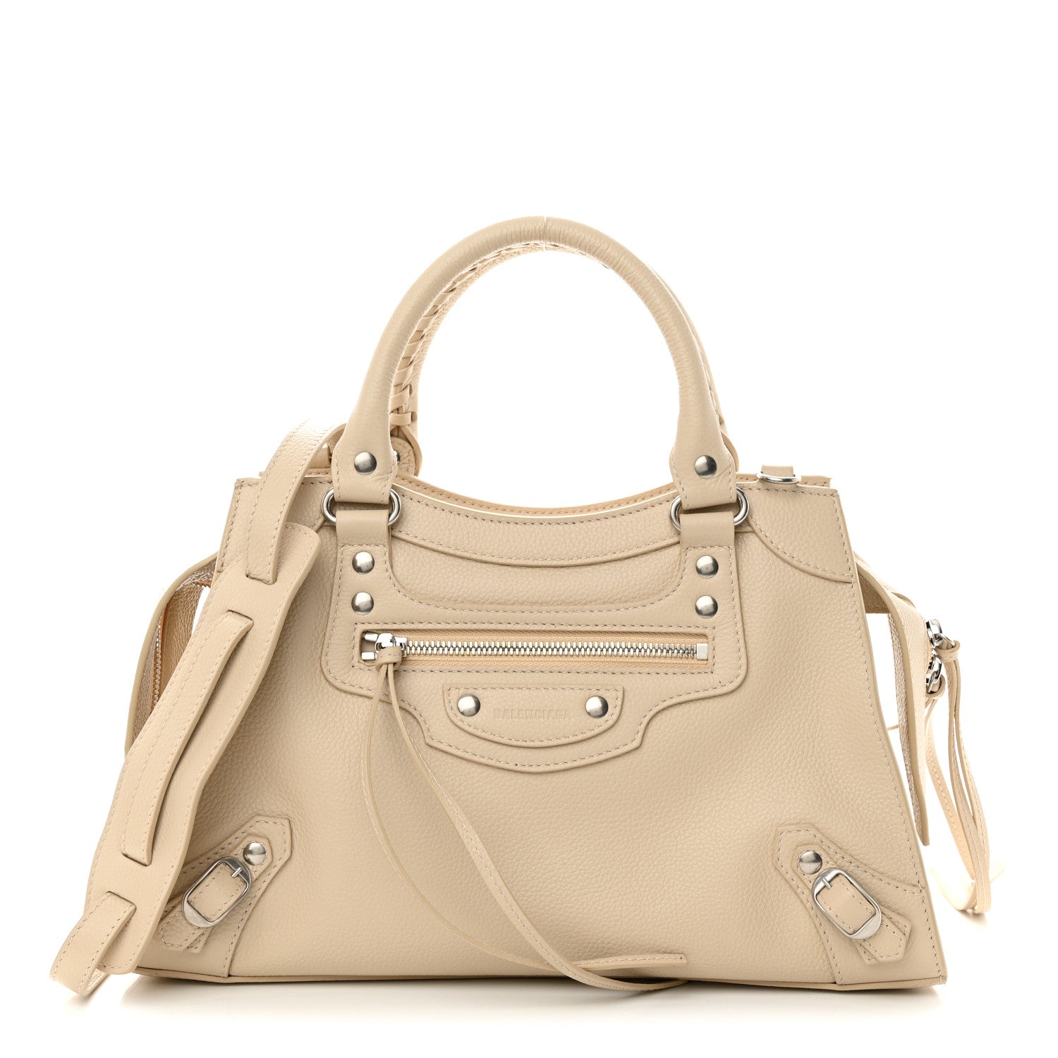 Balenciaga Grained Calfskin Neo Classic Silver Hardware S City Cream 1 of 9