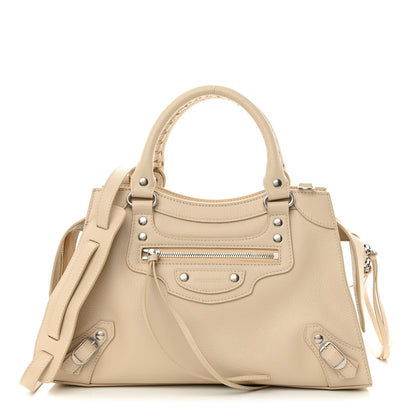 Balenciaga Grained Calfskin Neo Classic Silver Hardware S City Cream 1 of 9