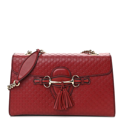 Gucci Microguccissima Medium Emily Chain Shoulder Bag Red 1 of 9