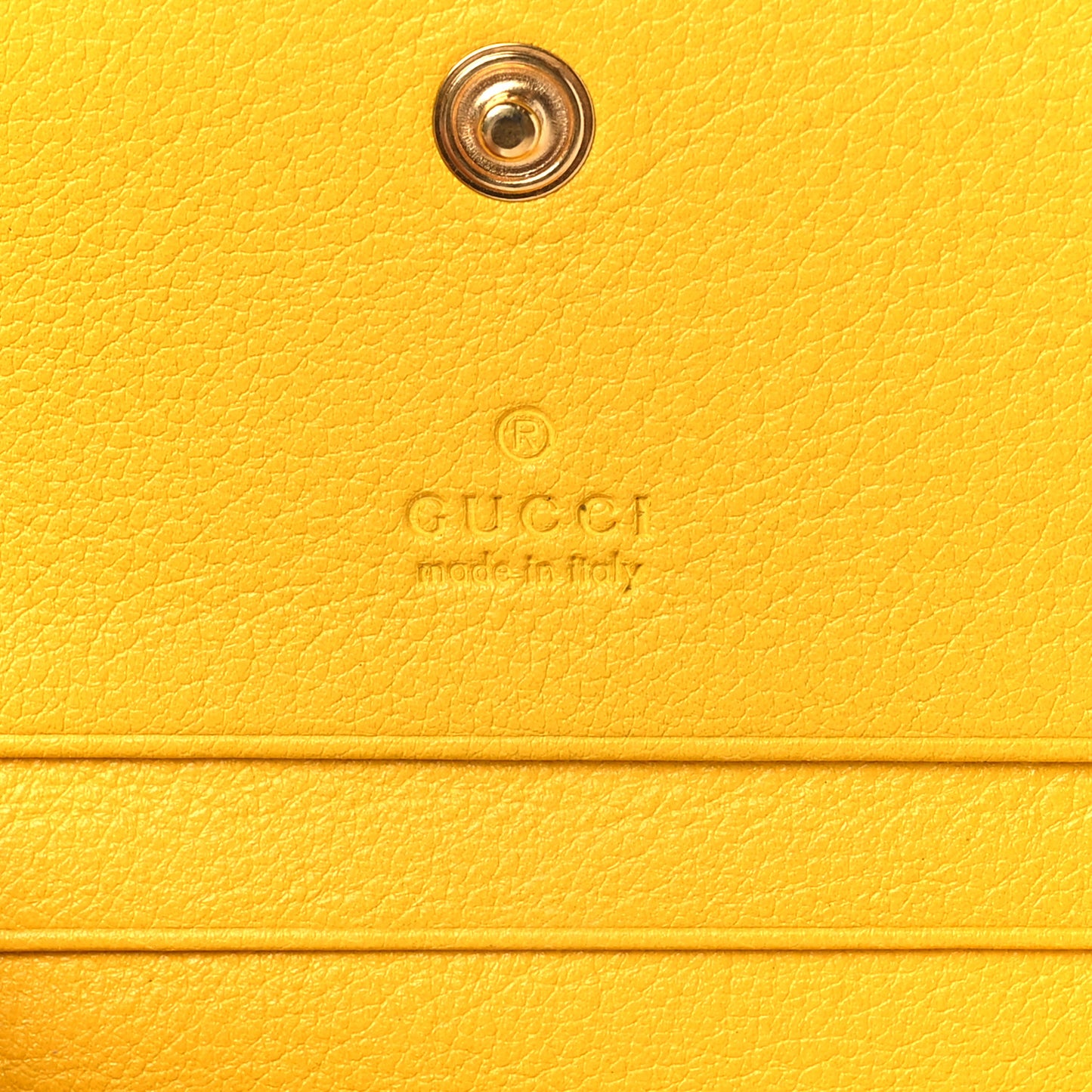 Wonka Grain Calfskin GG Monogram Embossed Card Case Wallet Stone Topaz