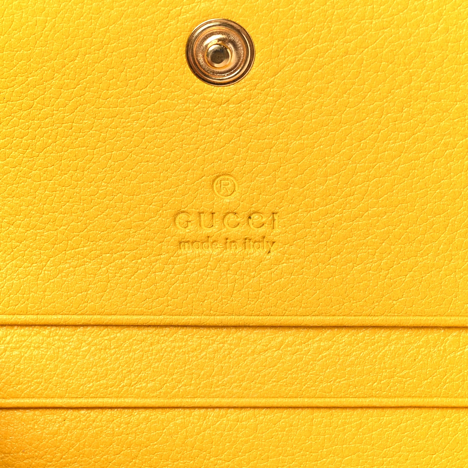 Gucci Wonka Grain Calfskin GG Monogram Embossed Card Case Wallet Stone Topaz 6 of 8