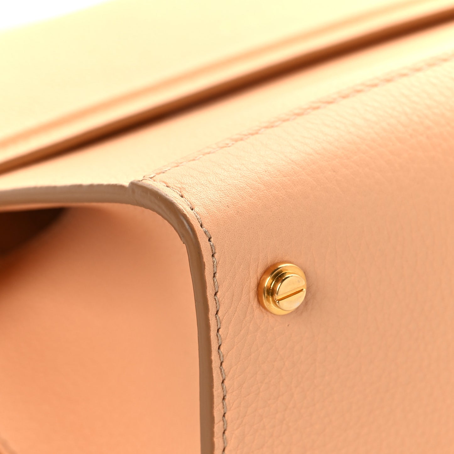 Grained Calfskin Mini Horizon Satchel Beige