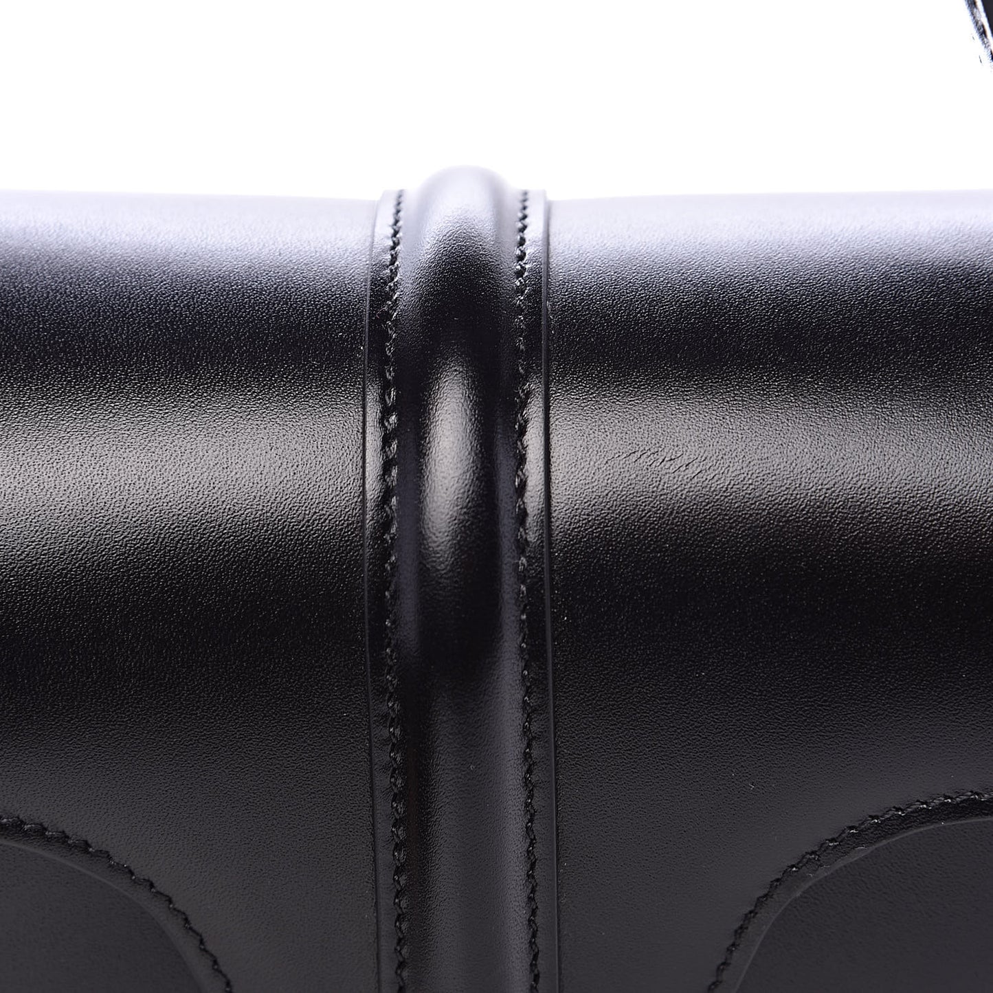 Satinated Calfskin Small 16 Top Handle Bag Black