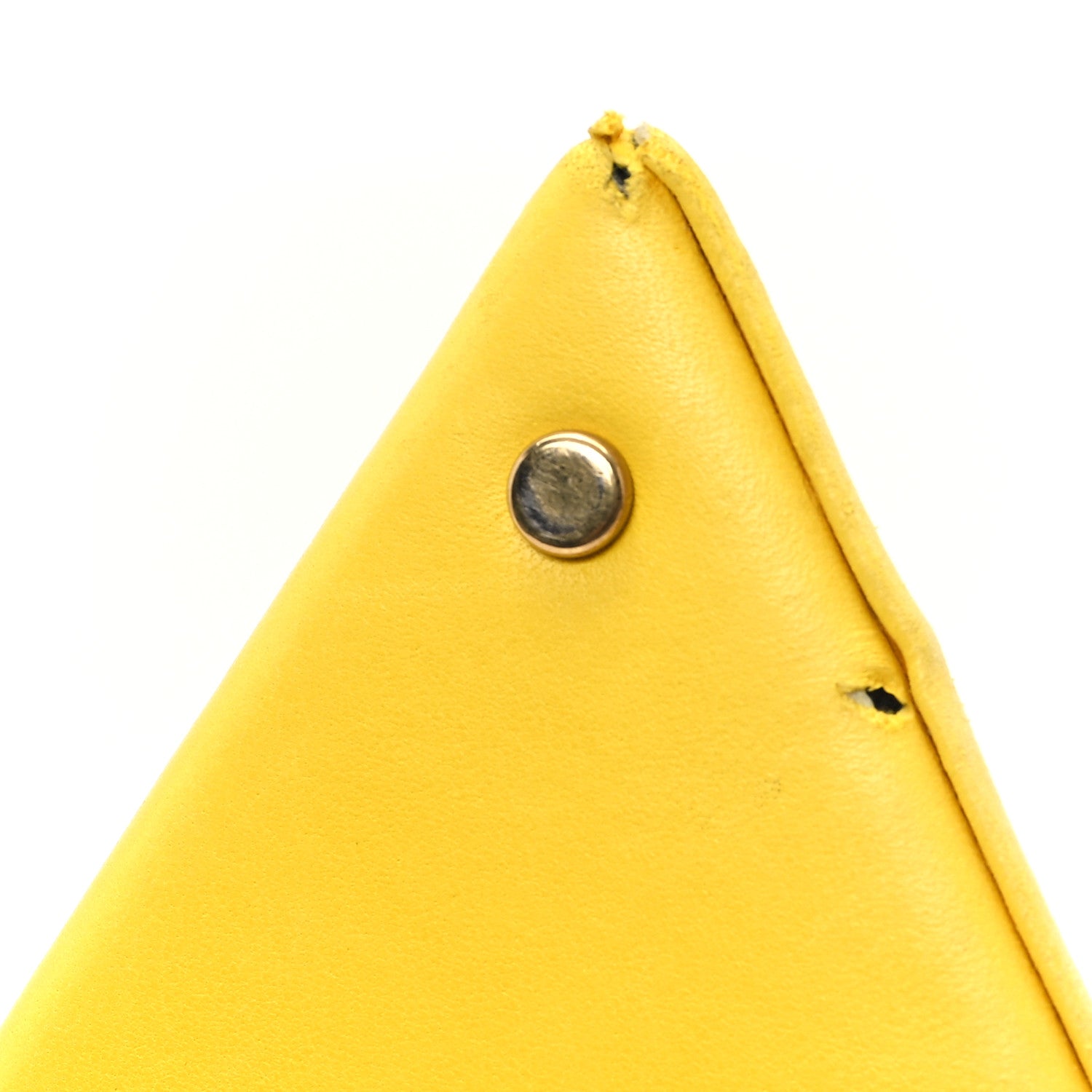 Saint Laurent Lambskin Pyramid Clutch Yellow 11 of 13