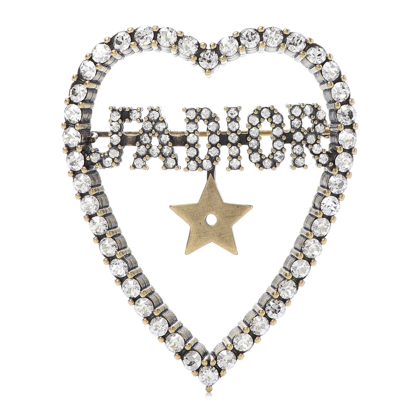 Crystal Heart J'Adior Brooch