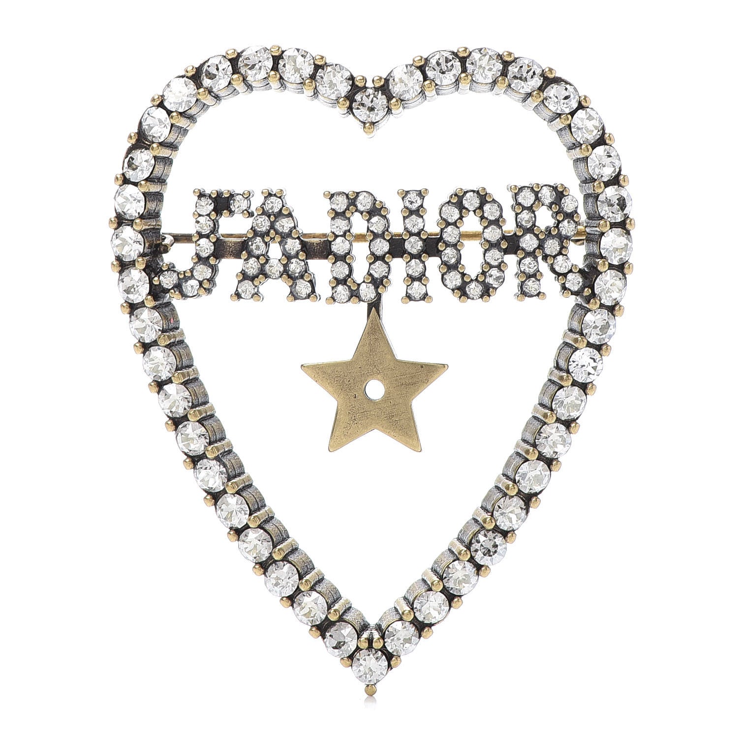 Christian Dior Crystal Heart J'Adior Brooch 1 of 4