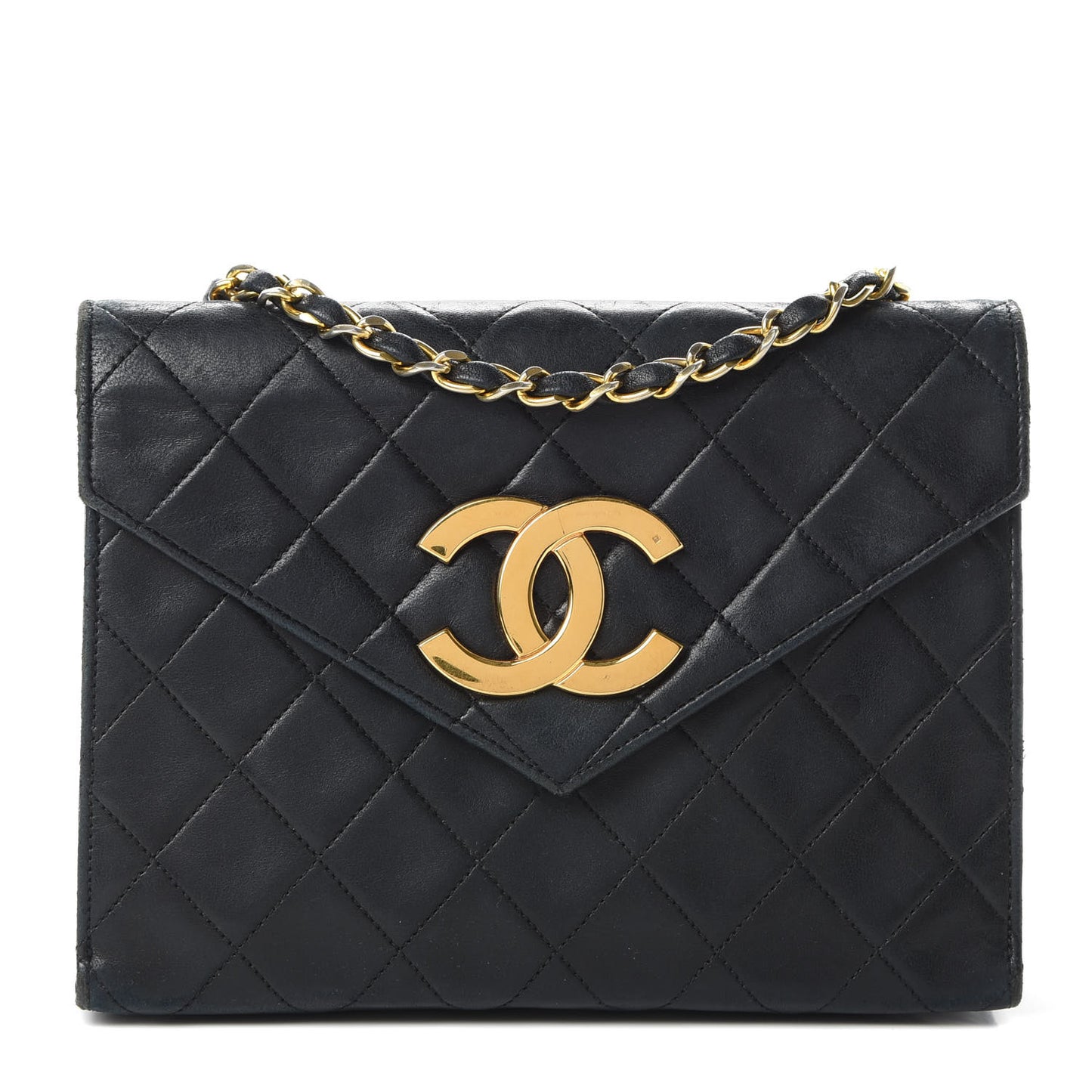 Lambskin Quilted Flap Bag Black