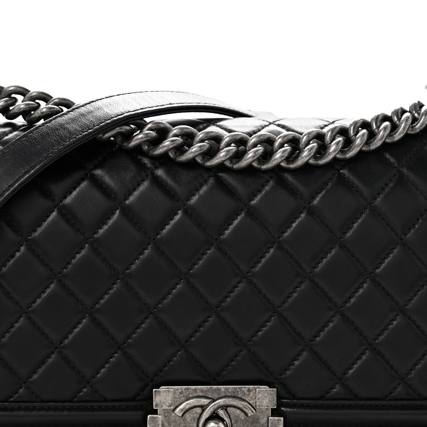 Chanel Lambskin Quilted Medium Boy Flap Black 8 of 12