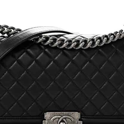 Chanel Lambskin Quilted Medium Boy Flap Black 8 of 12