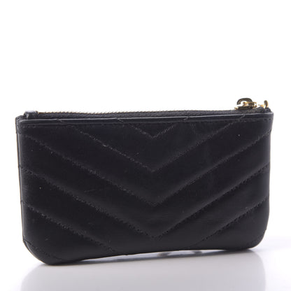 Saint Laurent Calfskin Matelasse Monogram Key Pouch Black 3 of 7