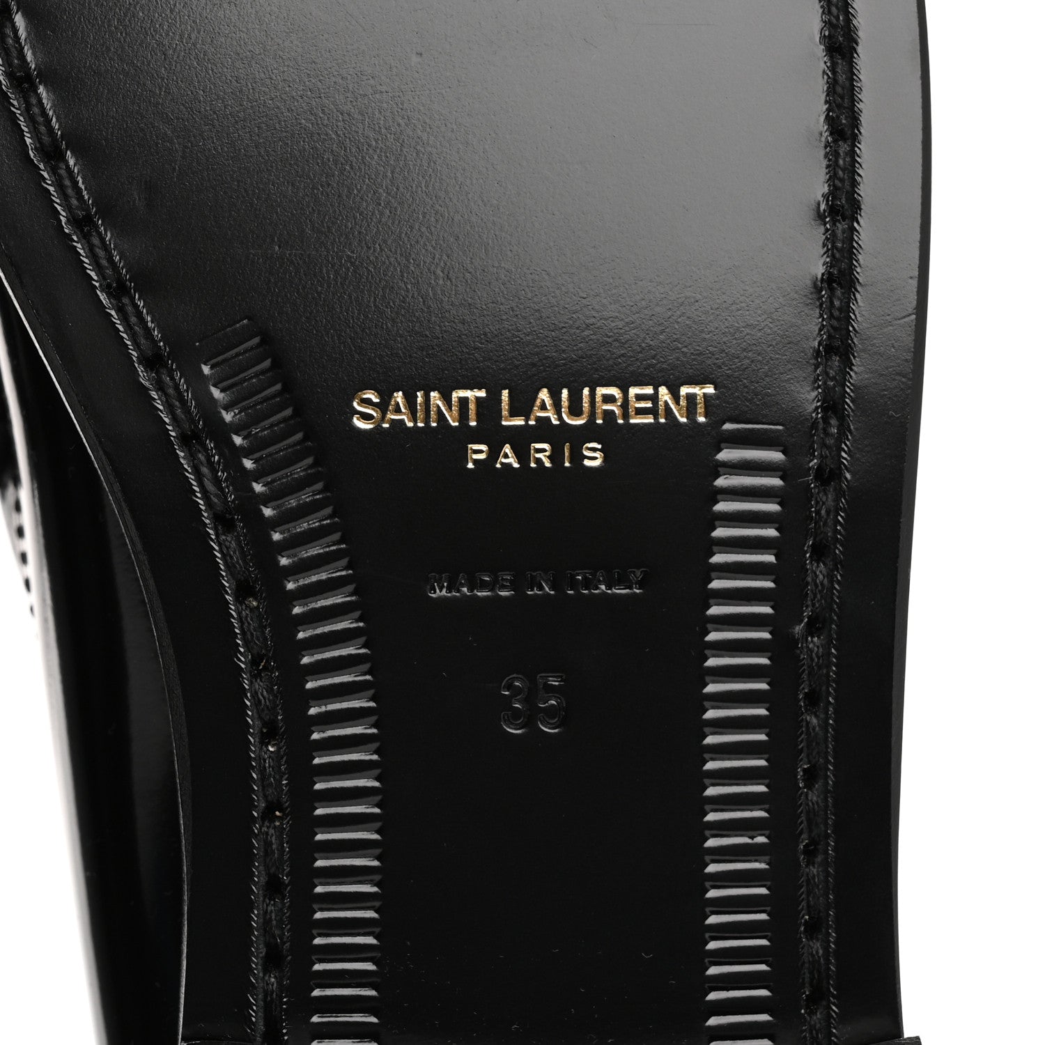 Saint Laurent Calfskin Penny Loafers 35 Black 8 of 9