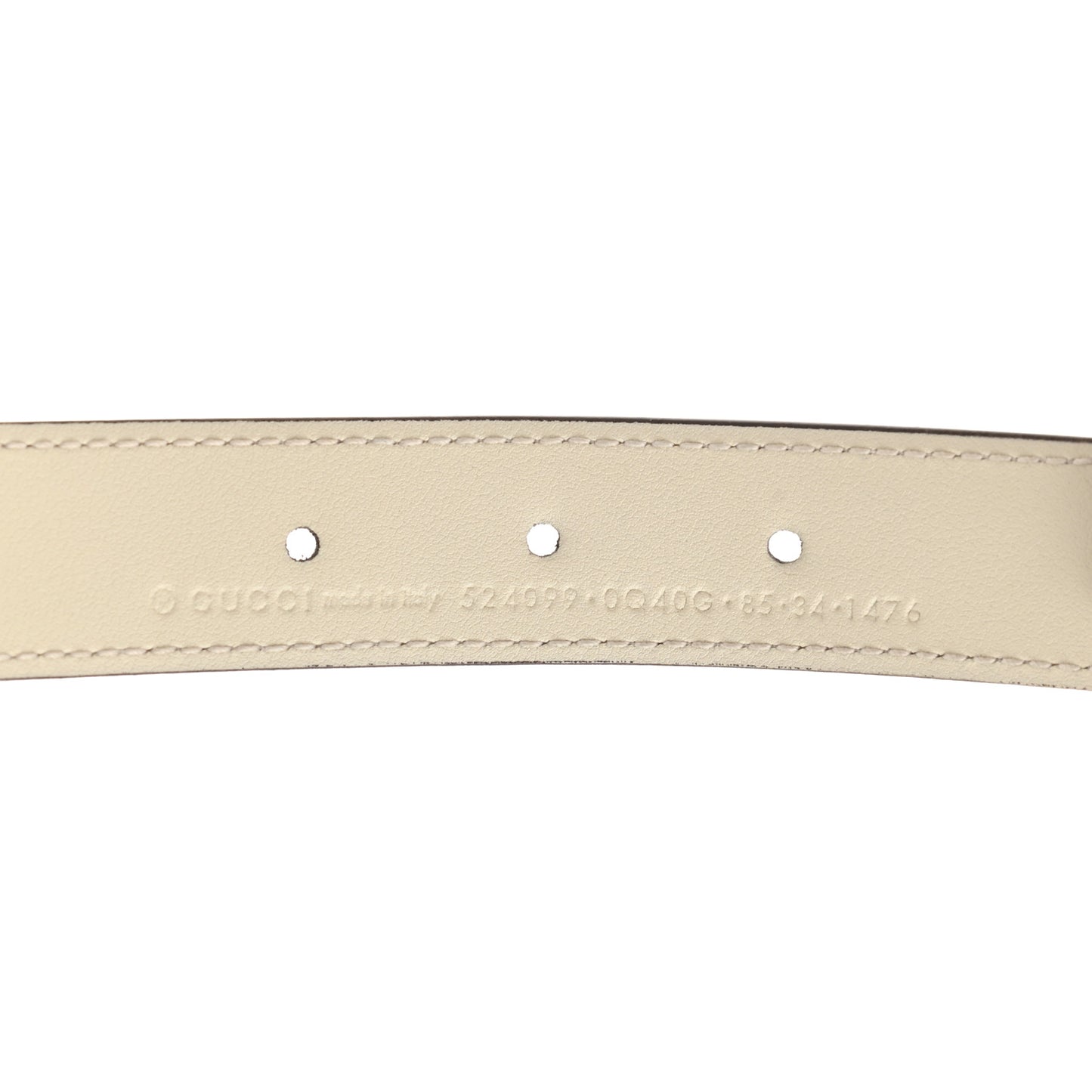 Calfskin Torchon Double G Chain 25mm Belt 85 34 Mystic White