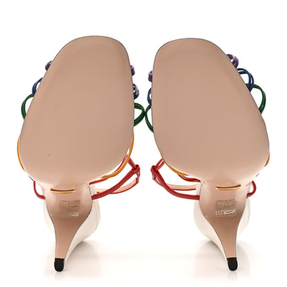 Gucci Calfskin Crystal GG Isa Ankle Strap Mid Heel Sandals 40 Multicolor 5 of 11