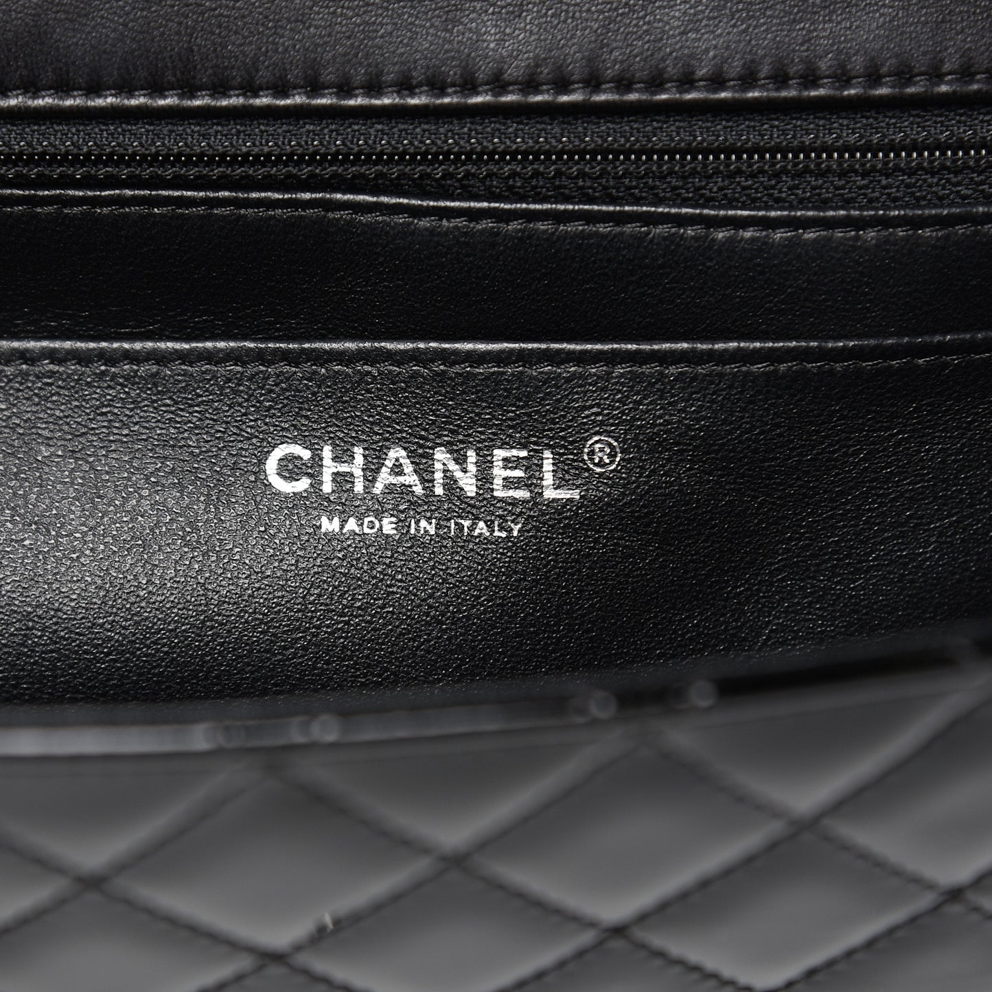 Patent Quilted Jumbo Classic Twist Flap Bag Black