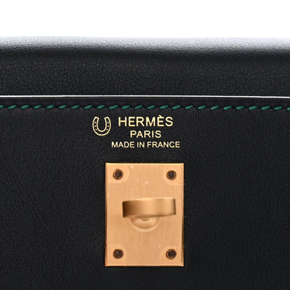 Hermes Swift Horseshoe Kelly Retourne 25 Bleu Indigo Malachite 5 of 8