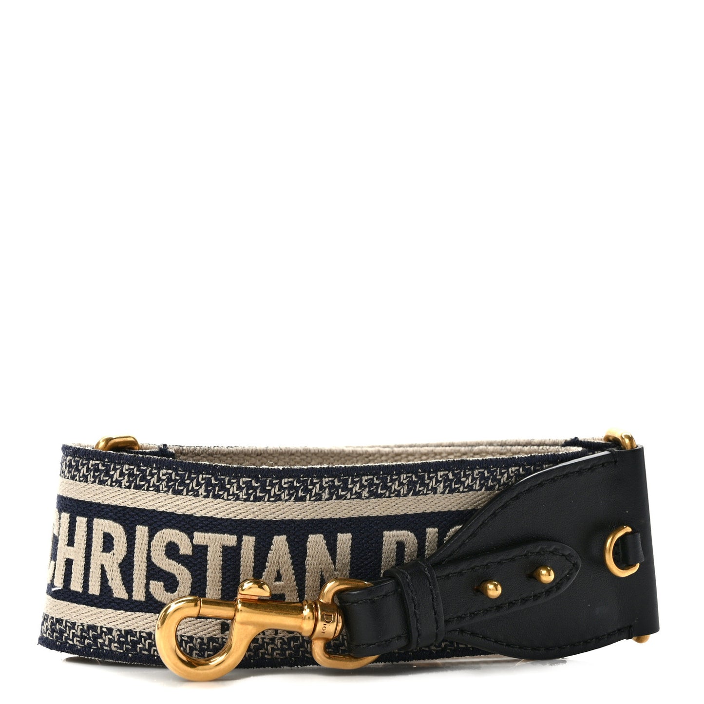 Canvas Embroidered Shoulder Strap Black