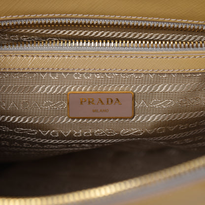 Prada Saffiano Vernice Small Galleria Double Zip Ginestra 9 of 22