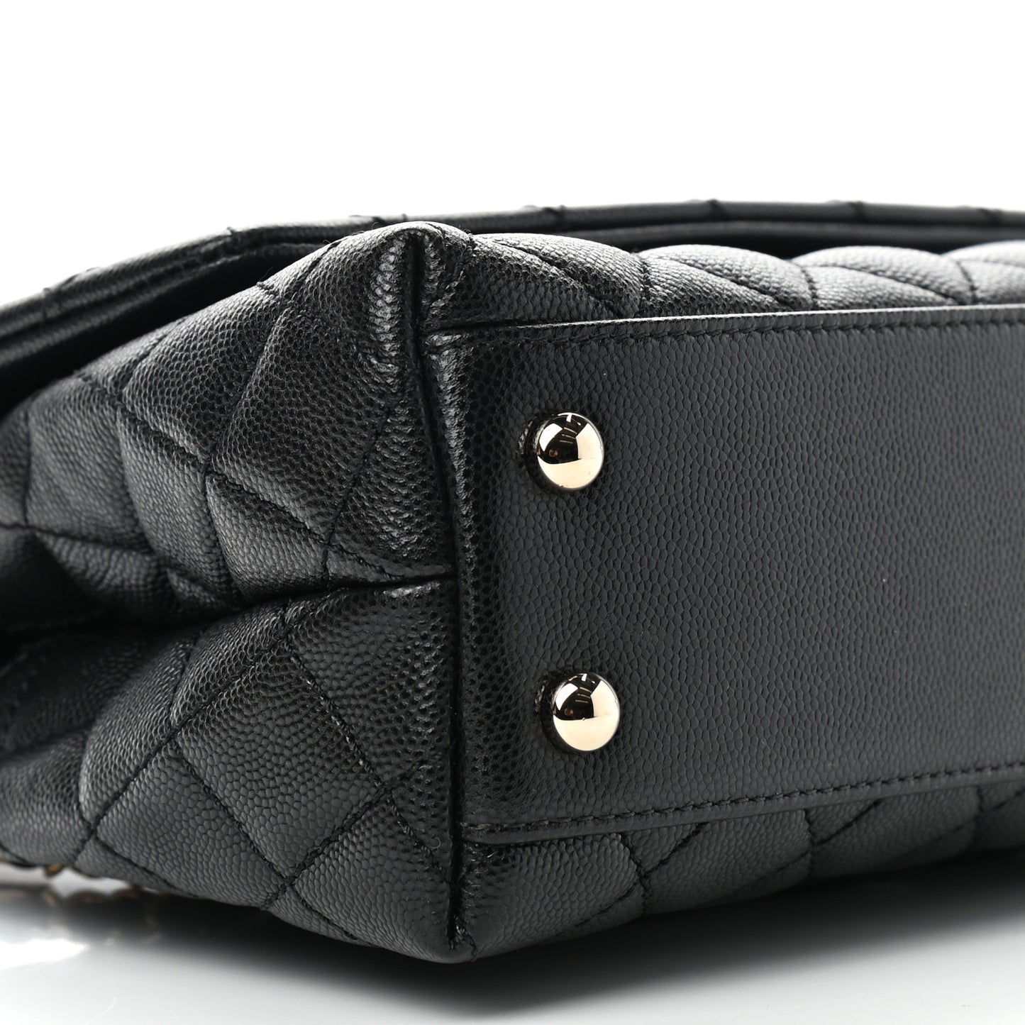Caviar Quilted Mini Coco Handle Flap Black