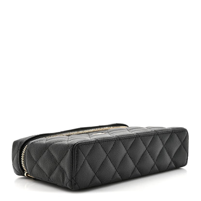 Chanel Caviar Quilted Top Handle Slim Vanity With Chain Black 3 of 10