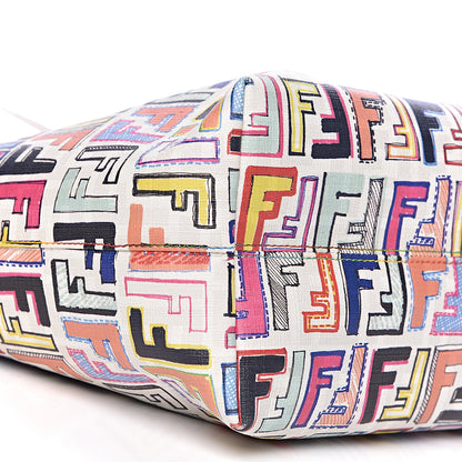Fendi Zucca Spalmati FF Multicolor Medium Roll Tote Multicolor White 11 of 12