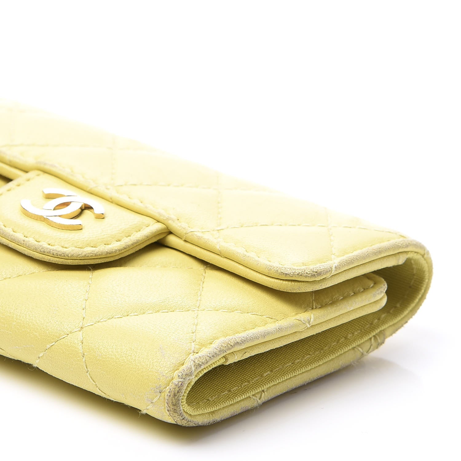 Chanel Lambskin Quilted 4 Key Holder Yellow 9 of 9