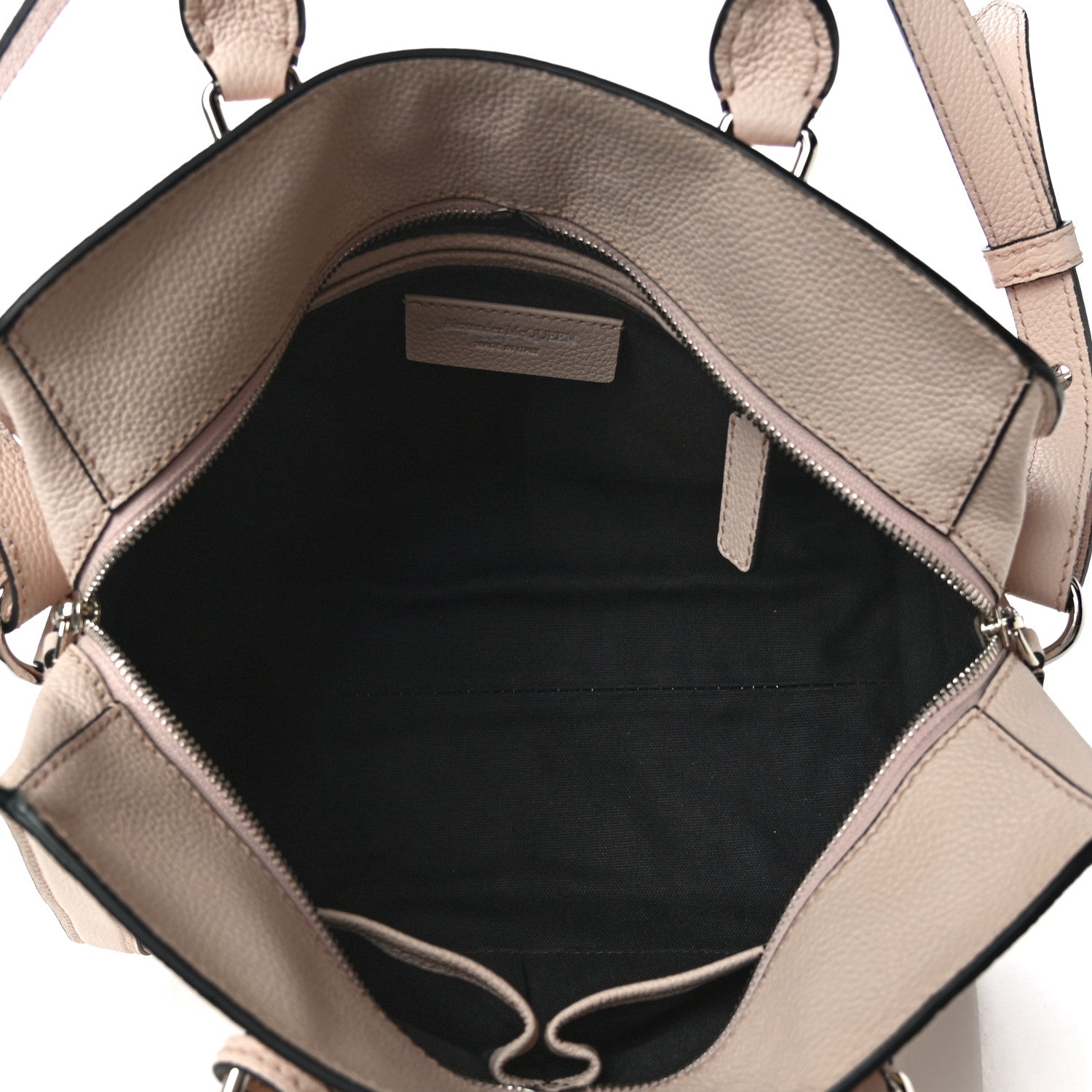 Alexander McQueen Pebbled Calfskin Small Skull Padlock Zip Around Tote Teint 5 of 9