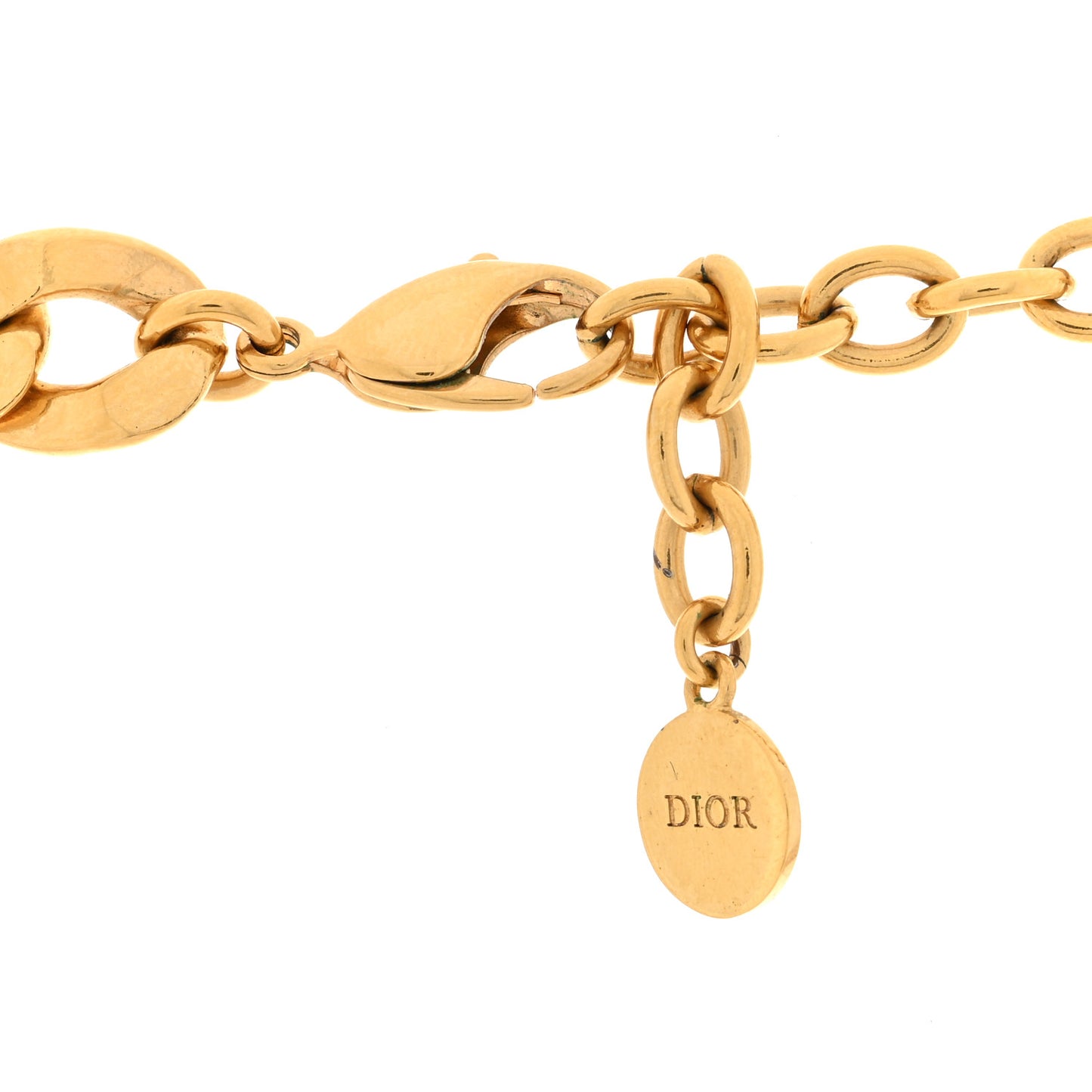 Metal CD Choker Necklace Gold