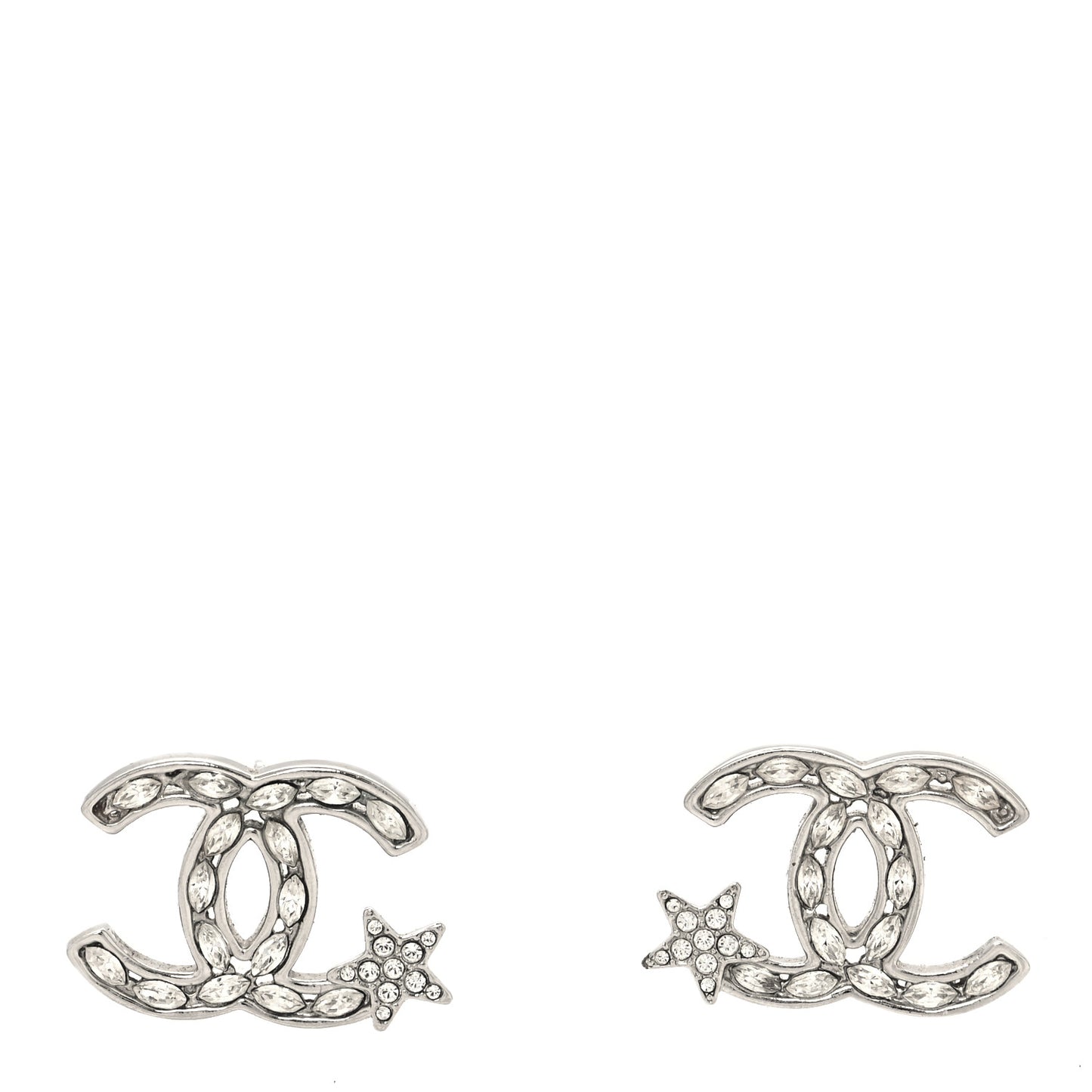 Crystal CC Starfall Earrings Silver