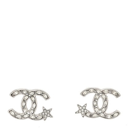 Chanel Crystal CC Starfall Earrings Silver 1 of 5