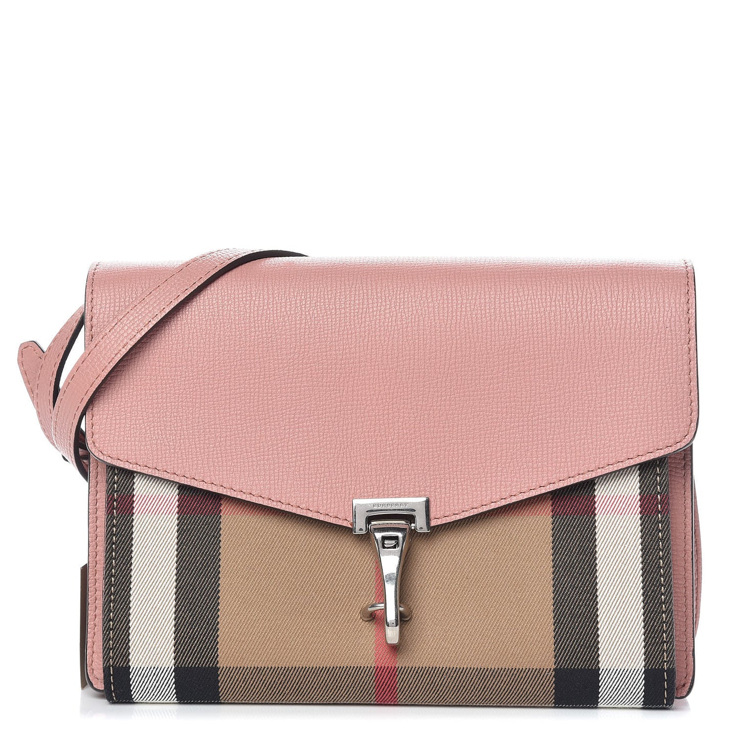 Derby Calfskin House Check Small Macken Crossbody Bag Dusty Rose