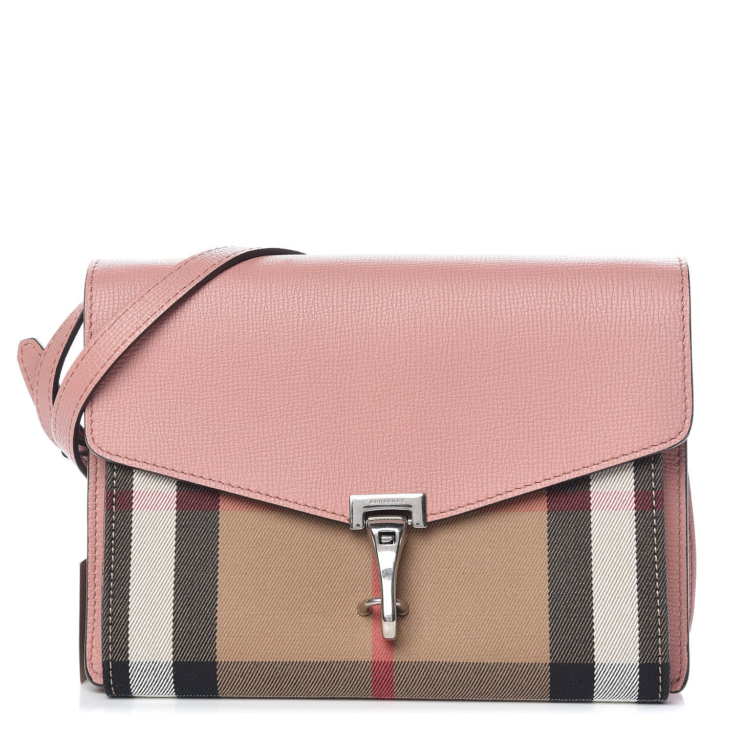 Burberry Derby Calfskin House Check Small Macken Crossbody Bag Dusty Rose 1 of 10