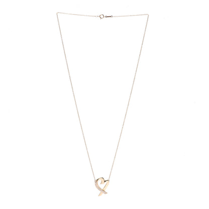 Tiffany 18K Yellow Gold Diamond Large Paloma Picasso Loving Heart Pendant Necklace 3 of 7