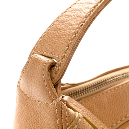 Chanel Caviar CC Stitched Shoulder Bag Beige 11 of 12