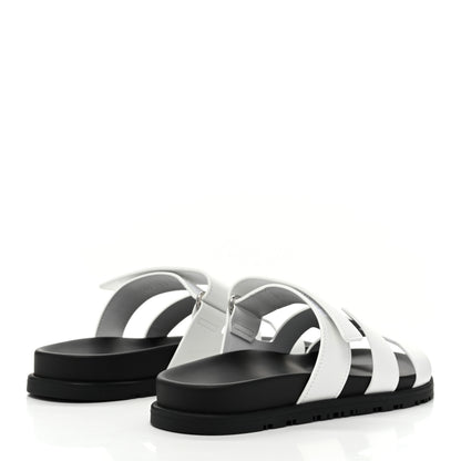 Hermes Calfskin Womens Chypre Sandals 37 White 4 of 9
