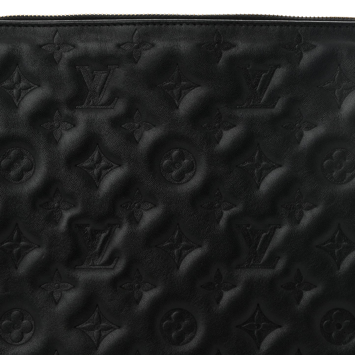 Lambskin Embossed Monogram Coussin MM Black
