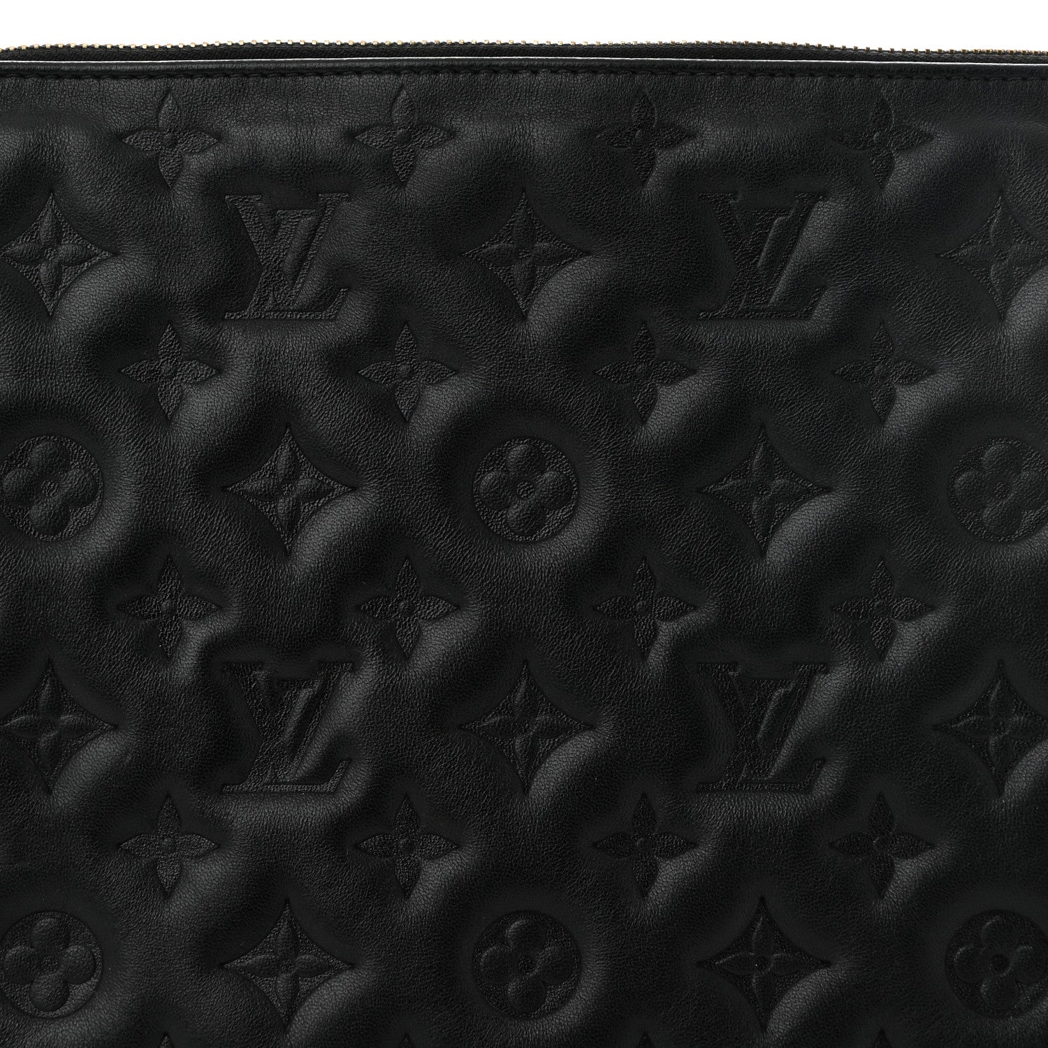 Louis Vuitton Lambskin Embossed Monogram Coussin MM Black 7 of 9