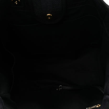 Chanel Mixed Fibers Calfskin Striped Medium Deauville Tote Black 5 of 10