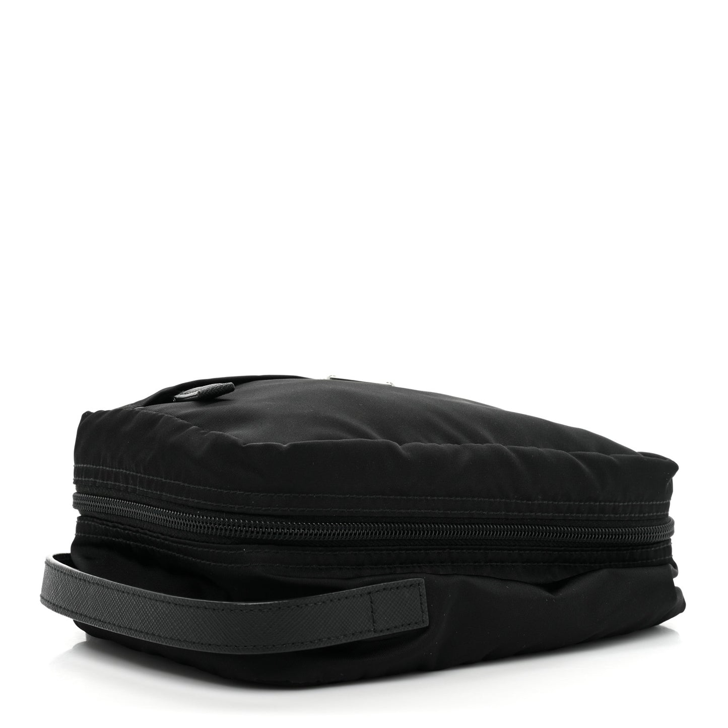 Nylon Vela Saffiano Pouch Black