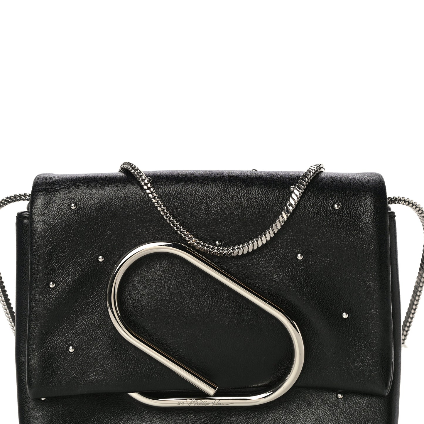 Calfskin Alix Soft Flap Clutch Black