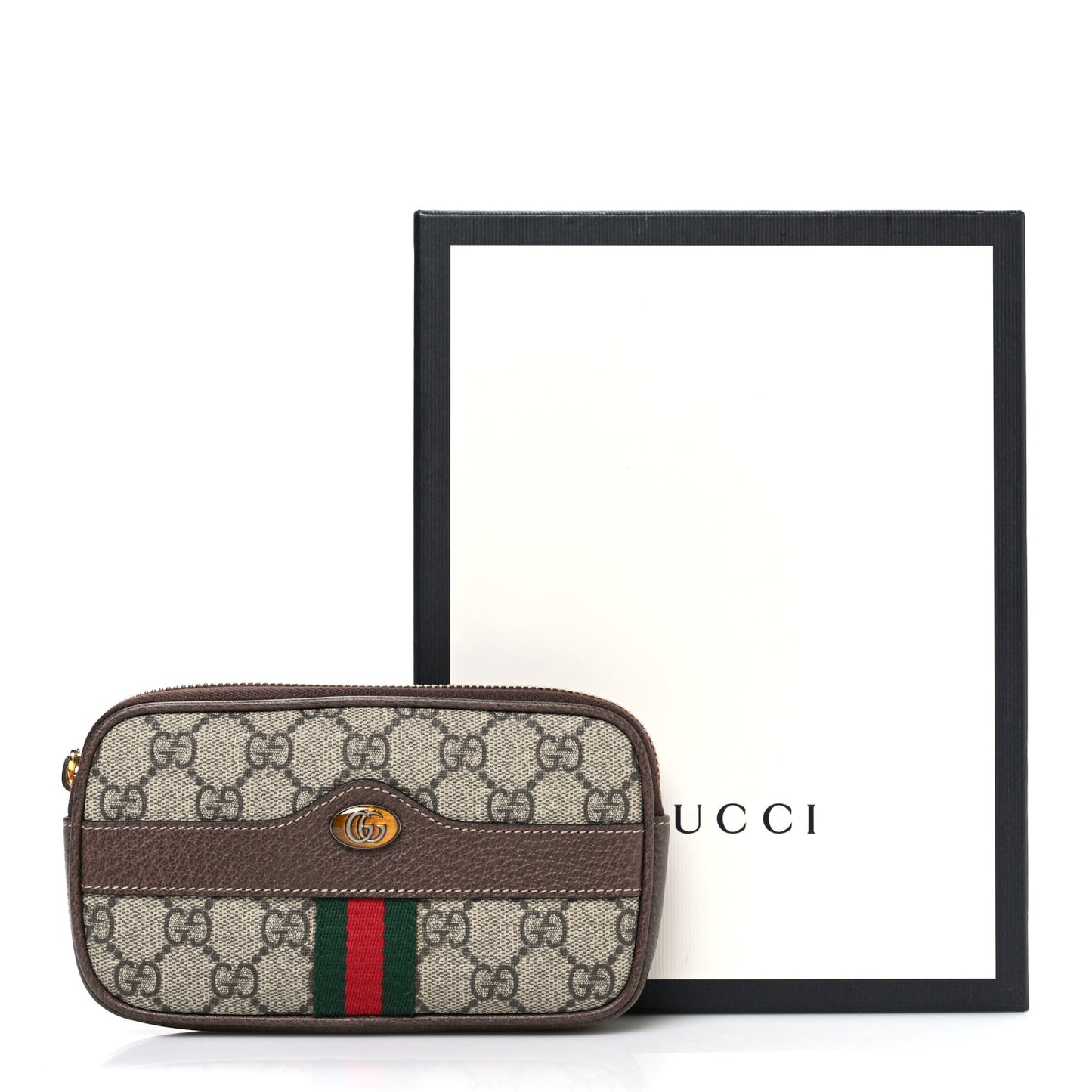 GG Supreme Monogram Web Ophidia Belted iPhone Case 105 42 Dark Brown