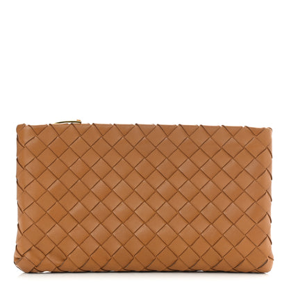 Bottega Veneta Nappa Intrecciato Small Zip Pouch Caramel 1 of 7