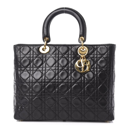 Christian Dior Lambskin Cannage Large Lady Dior Black 1 of 12